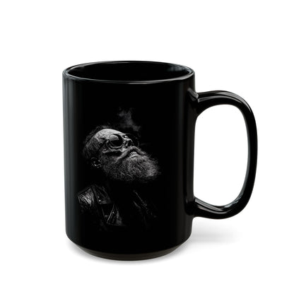 Black Mug — Bearded Skull Portrait Coffee Mug (15oz)