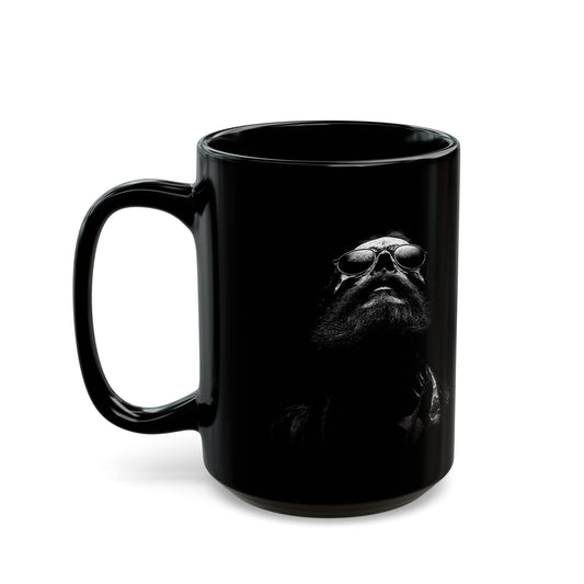Black Mug — Bearded Skull Portrait Coffee Mug (15oz)